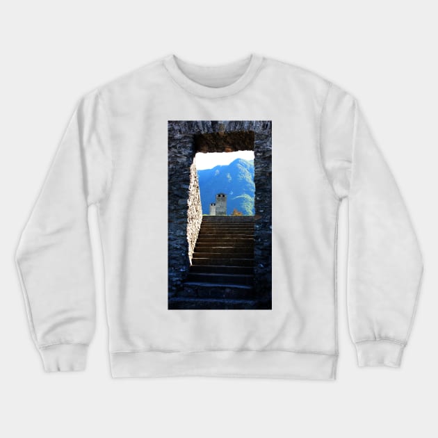 A Gateway in Castello Grande. Bellinzona, Ticino, Switzerland 2010 Crewneck Sweatshirt by IgorPozdnyakov